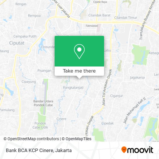 Bank BCA KCP Cinere map