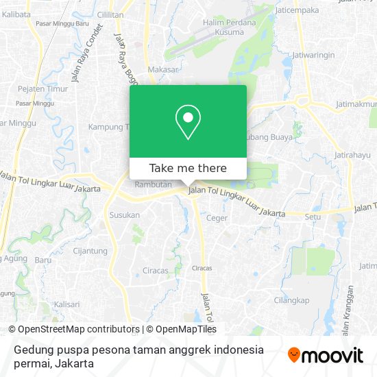 Gedung puspa pesona taman anggrek indonesia permai map