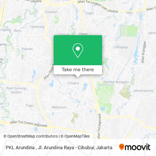 PKL Arundina , Jl. Arundina Raya - Cibubur map