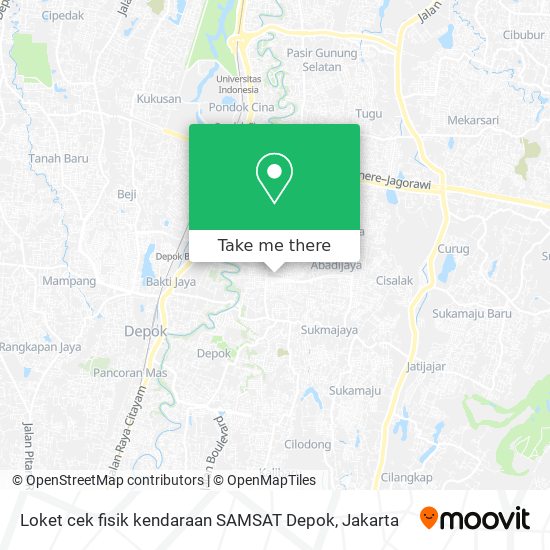 Loket cek fisik kendaraan SAMSAT Depok map