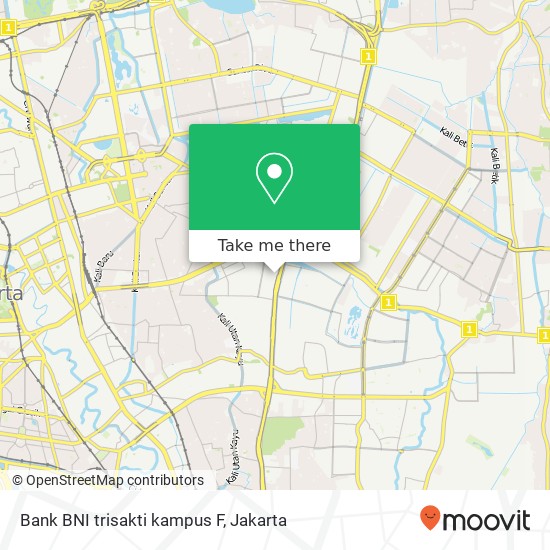 Bank BNI trisakti kampus F map