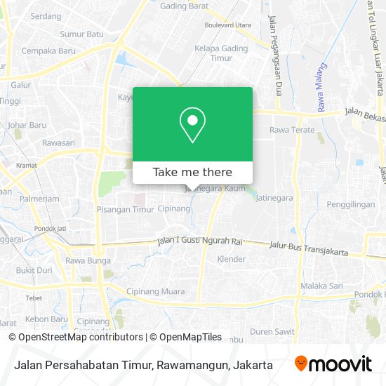 Jalan Persahabatan Timur, Rawamangun map