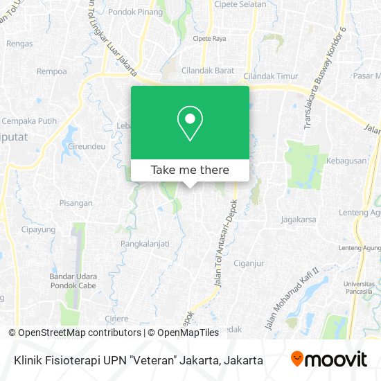 Klinik Fisioterapi UPN "Veteran" Jakarta map