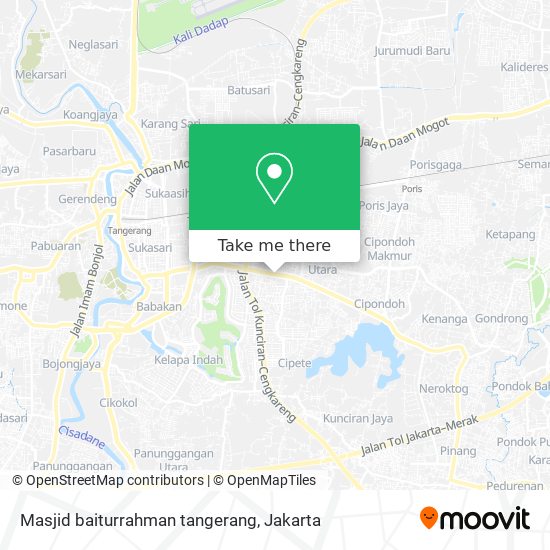 Masjid baiturrahman tangerang map