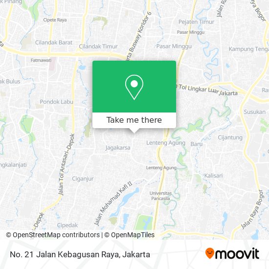 No. 21 Jalan Kebagusan Raya map