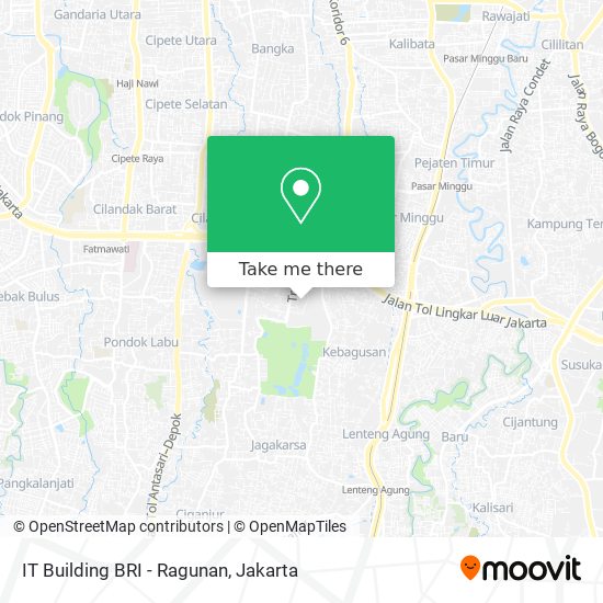 IT Building BRI - Ragunan map