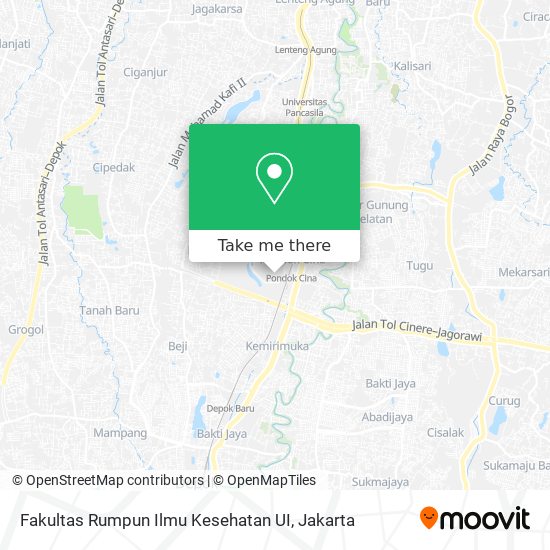 Fakultas Rumpun Ilmu Kesehatan UI map