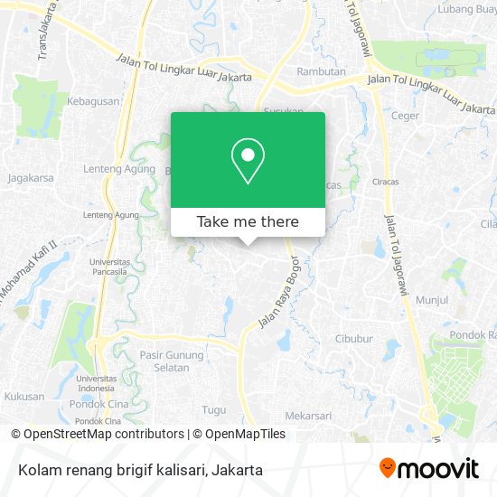 Kolam renang brigif kalisari map