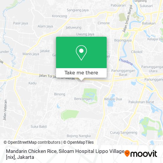 Mandarin Chicken Rice, Siloam Hospital Lippo Village [nix] map