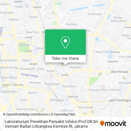 Laboratorium Penelitian Penyakit Infeksi Prof.DR.Sri Oemiati Badan Litbangkes Kemkes RI map