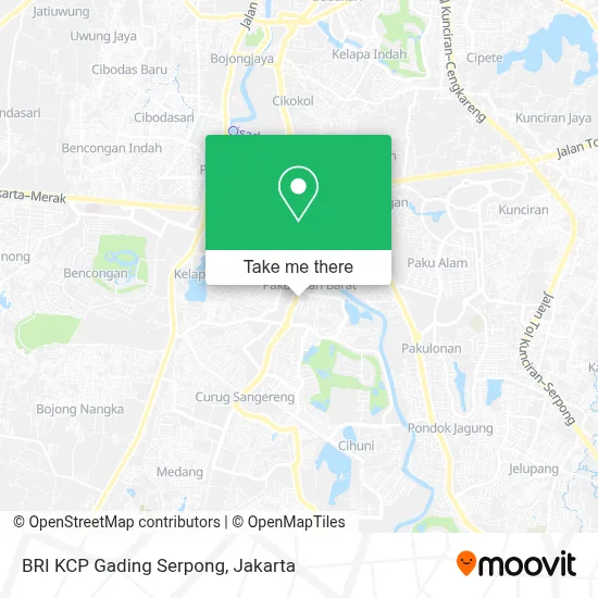 BRI KCP Gading Serpong map