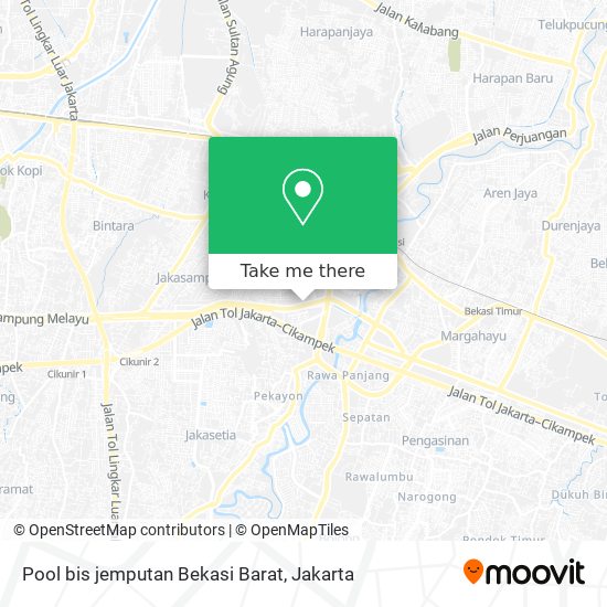 Pool bis jemputan Bekasi Barat map