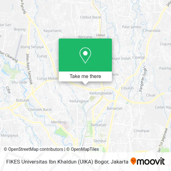 FIKES Universitas Ibn Khaldun (UIKA) Bogor map