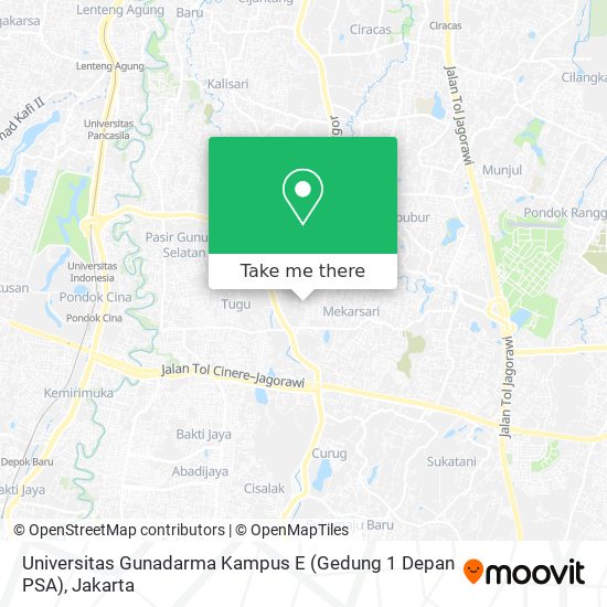 Universitas Gunadarma Kampus E (Gedung 1 Depan PSA) map