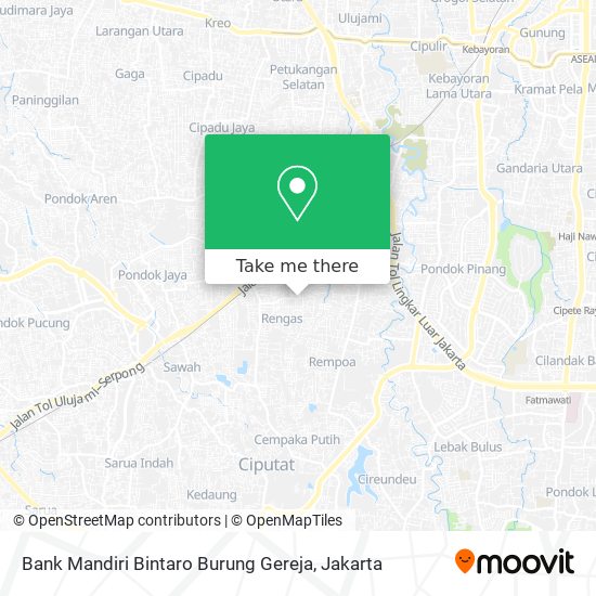 Bank Mandiri Bintaro Burung Gereja map