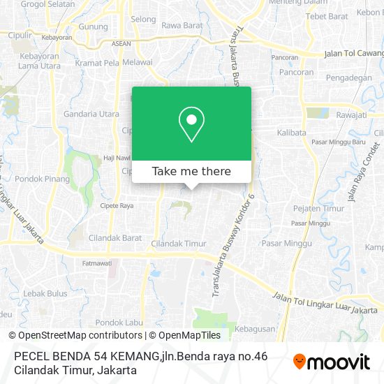 PECEL BENDA 54 KEMANG,jln.Benda raya no.46 Cilandak Timur map