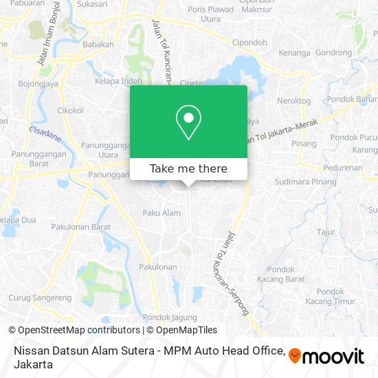 Nissan Datsun Alam Sutera - MPM Auto Head Office map