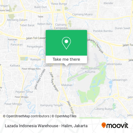 Lazada Indonesia Warehouse - Halim map