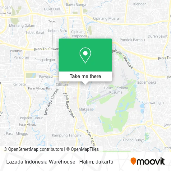 Lazada Indonesia Warehouse - Halim map