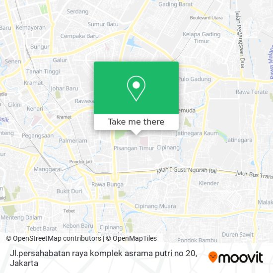 Jl.persahabatan raya komplek asrama putri no 20 map