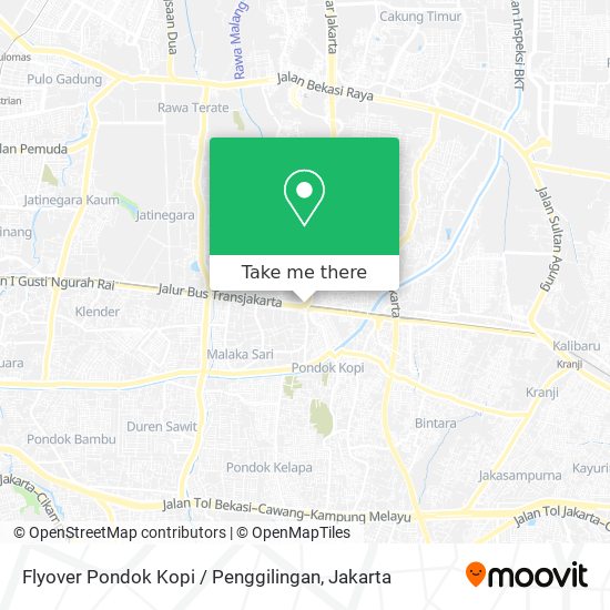 Flyover Pondok Kopi / Penggilingan map
