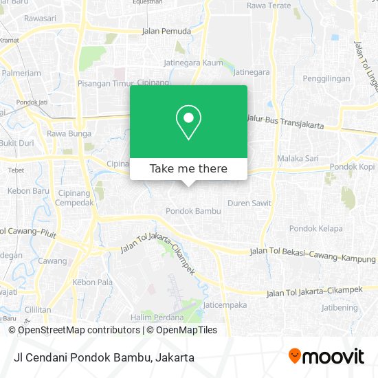 Jl Cendani Pondok Bambu map