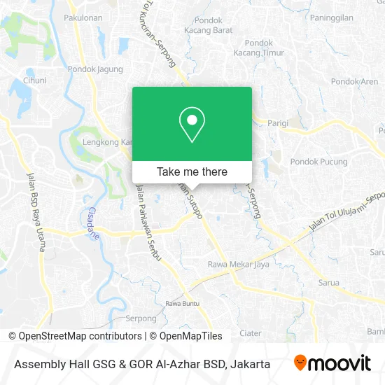 Assembly Hall GSG & GOR Al-Azhar BSD map