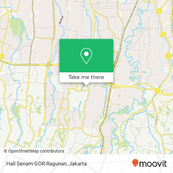 Hall Senam GOR Ragunan map