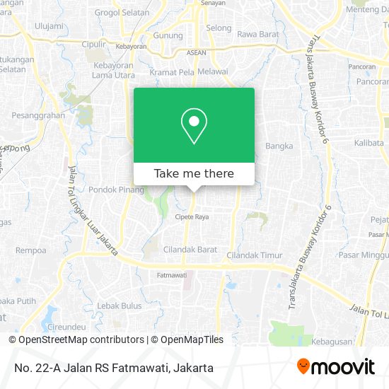 No. 22-A Jalan RS Fatmawati map
