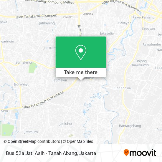 Bus 52a Jati Asih - Tanah Abang map