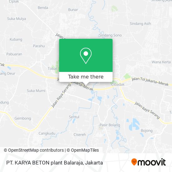 PT. KARYA BETON plant Balaraja map