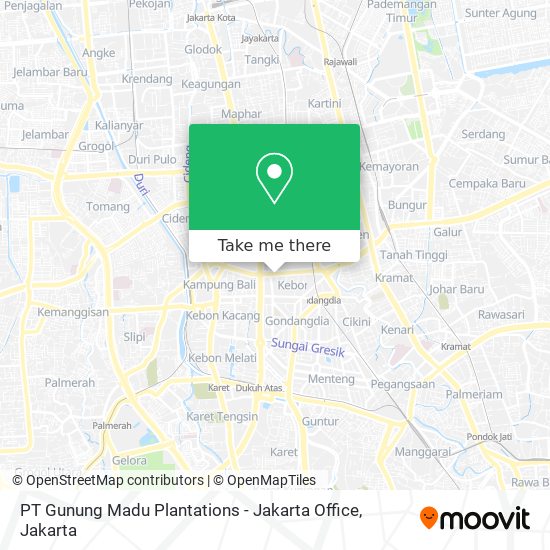 PT Gunung Madu Plantations - Jakarta Office map