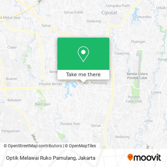 Optik Melawai Ruko Pamulang map