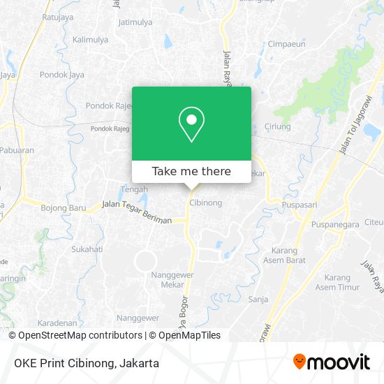 OKE Print Cibinong map