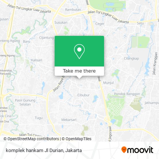 komplek hankam Jl Durian map