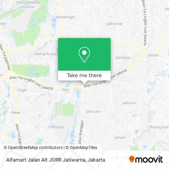 Alfamart Jalan Alt JORR Jatiwarna map