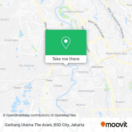 Gerbang Utama The Avani, BSD City map