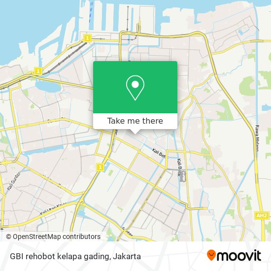 GBI rehobot kelapa gading map