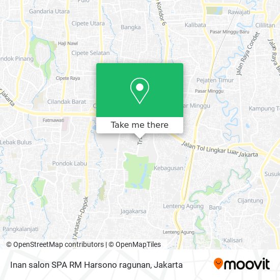 Inan salon SPA RM Harsono ragunan map