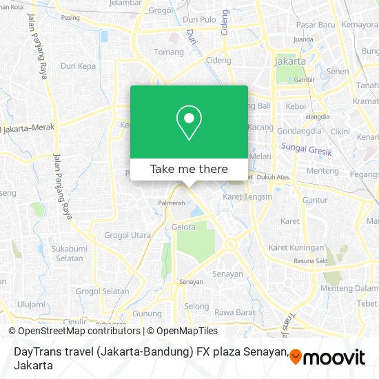 DayTrans travel (Jakarta-Bandung) FX plaza Senayan map