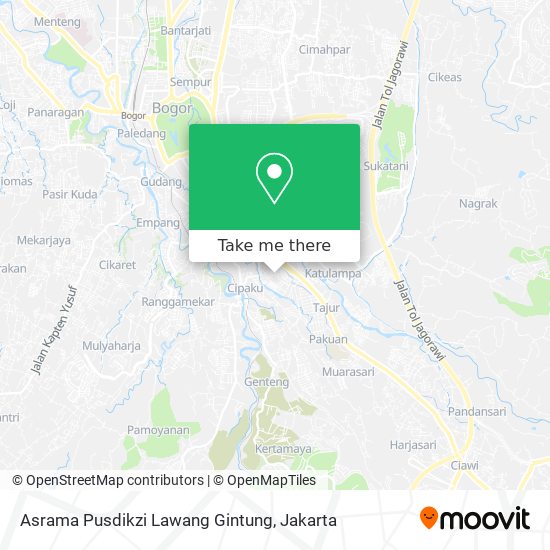 Asrama Pusdikzi Lawang Gintung map