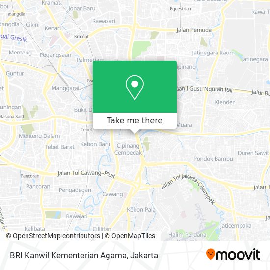 BRI Kanwil Kementerian Agama map