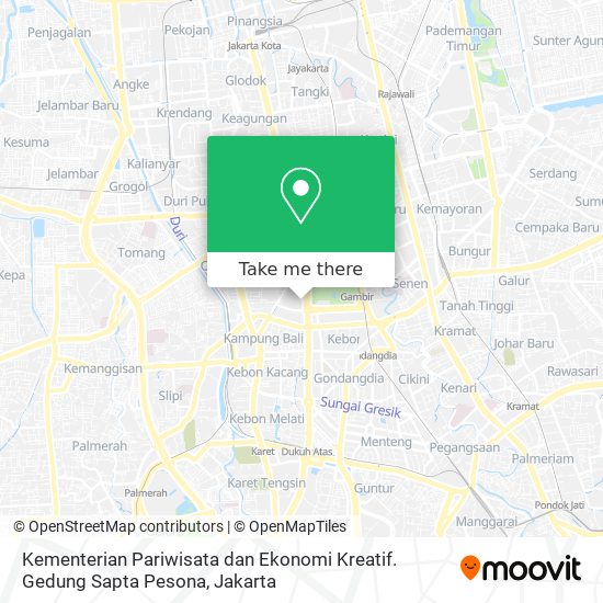 Kementerian Pariwisata dan Ekonomi Kreatif. Gedung Sapta Pesona map