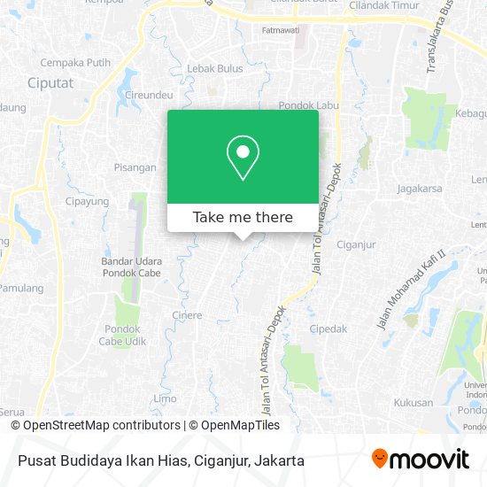 Pusat Budidaya Ikan Hias, Ciganjur map