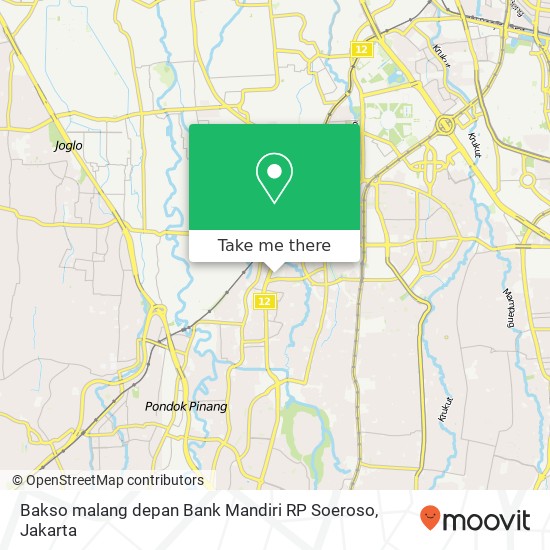 Bakso malang depan Bank Mandiri RP Soeroso map