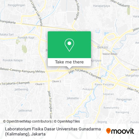 Laboratorium Fisika Dasar Universitas Gunadarma (Kalimalang) map