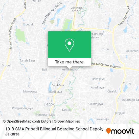 10-B SMA Pribadi Bilingual Boarding School Depok map