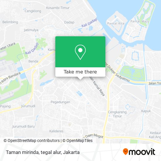 Taman mirinda, tegal alur map