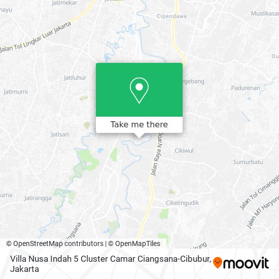 Villa Nusa Indah 5 Cluster Camar Ciangsana-Cibubur map