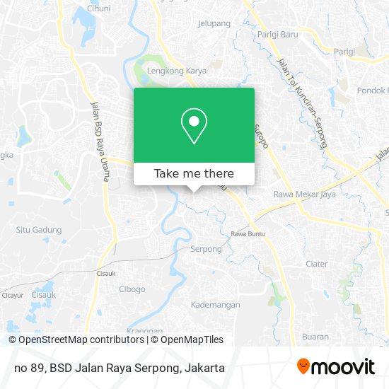 no 89, BSD Jalan Raya Serpong map